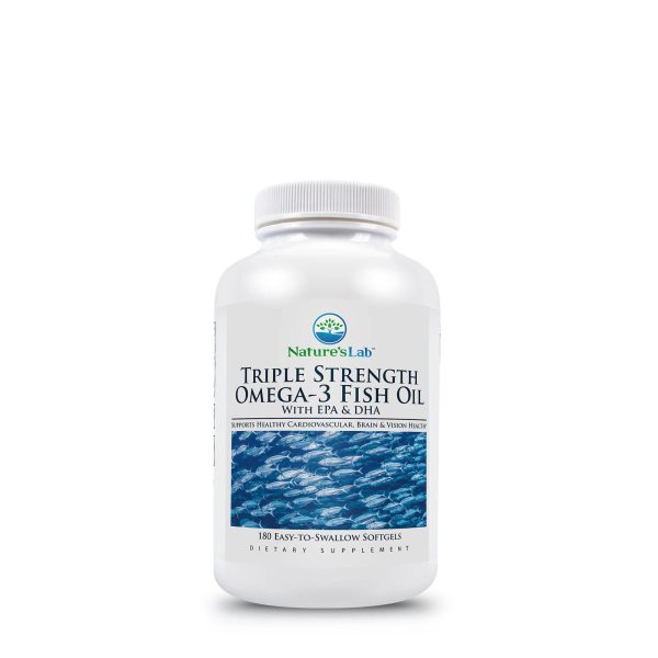 Triple Strength Omega-3 Fish Oil with EPA & DHA - 180 Softgels (90 Servings)