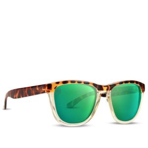 LXE Sunglasses Tortoise Frames Green Mirror Lenses