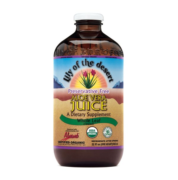 Aloe Vera Juice - Whole Leaf Filtered - 32 oz. (18 Servings)