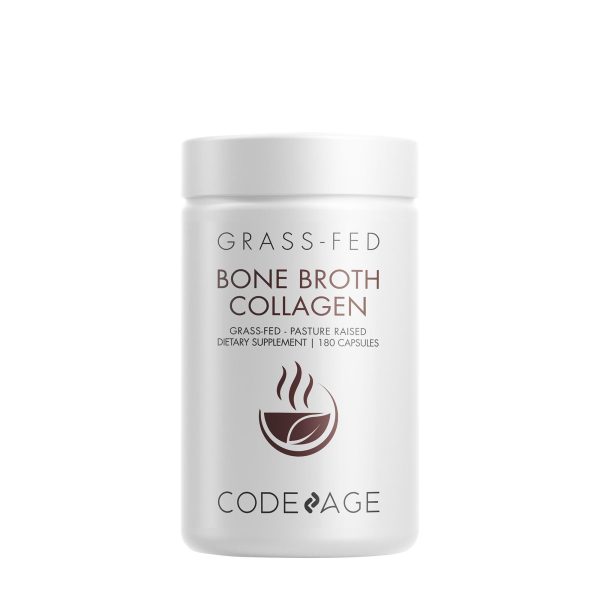 Bone Broth Collagen Peptides Type I - II & 3 + Turmeric & Ashwagandha - 180 Capsules (30 Servings)