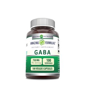 GABA 750mg - 100 Veggie Capsules (100 Servings)