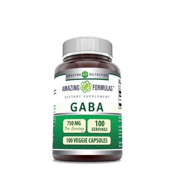 GABA 750mg - 100 Veggie Capsules (100 Servings)