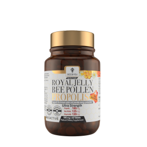 Triple Bee Complex: Royal Jelly Bee Pollen Propolis 500mg - 60 Tablets (30 Servings)