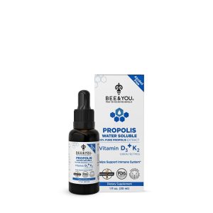 Propolis Water Soluble: 15% Pure Propolis Extract with Vitamin D3 & K2 - 1 oz. (30 Servings)