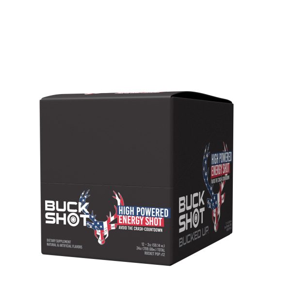 Buck Shot High Powered Energy Shot - Rocket Pop - 2oz. (12 Pack)