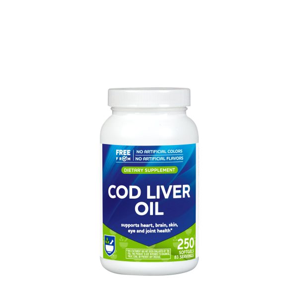 Natural Cod Liver Oil - 250 Softgels (83 Servings)