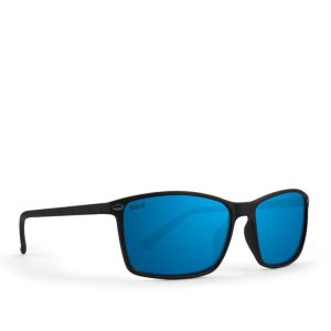 Murphy Sunglasses Black Frames Blue Mirror Polarized Lenses