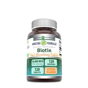 Biotin 10000mcg - Citrus - 120 Tablets (120 Servings)