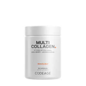Hydrolyzed Multi Collagen Peptides Type I - II - III - V and X + Vitamin C - 90 Capsules (30 Servings)