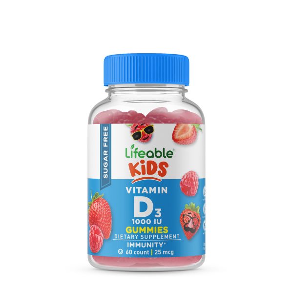 Sugar Free Kids Vitamin D3 1000IU - 60 Gummies (60 Servings)