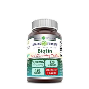 Biotin 10000mcg - Citrus - 120 Tablets (120 Servings) - Strawberry