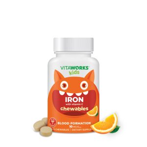 Kids Iron with Vitamin C 10mg - 120 Chewables (60 Servings)
