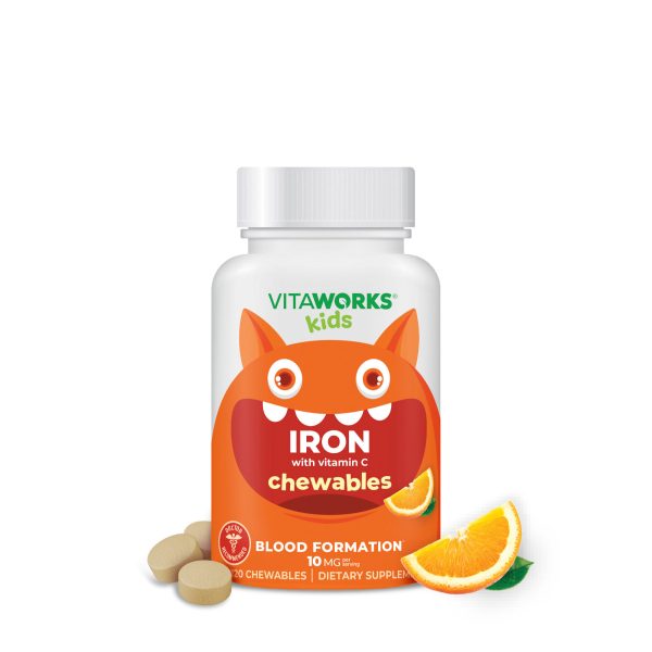 Kids Iron with Vitamin C 10mg - 120 Chewables (60 Servings)