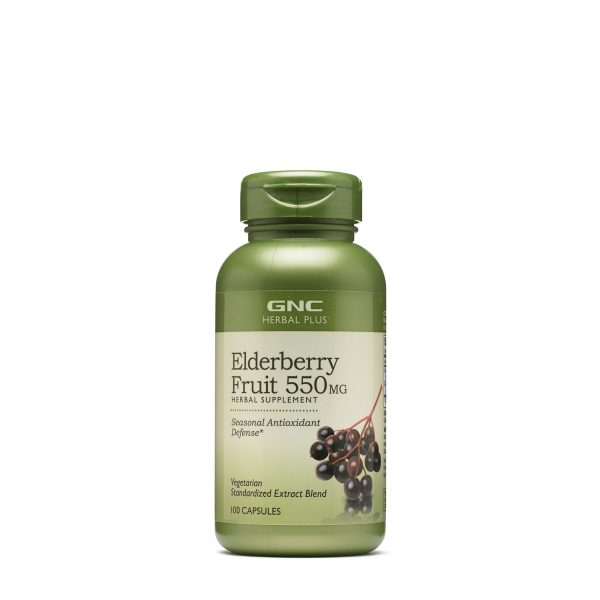 Elderberry Fruit 550 mg - 100 Capsules (100 Servings)