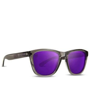 LXE Sunglasses Gray Frames Purple Mirror Lenses